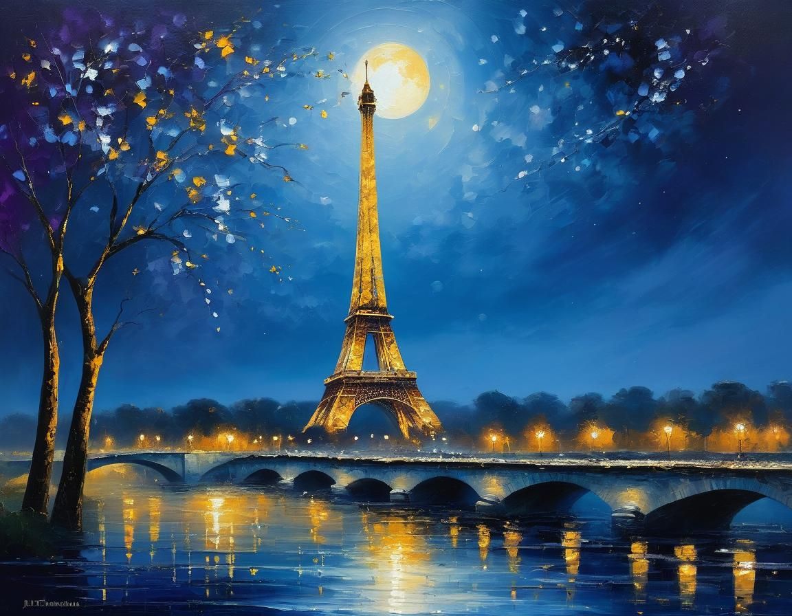 Eiffel Tower Against Paris's Skyline  by @Julie