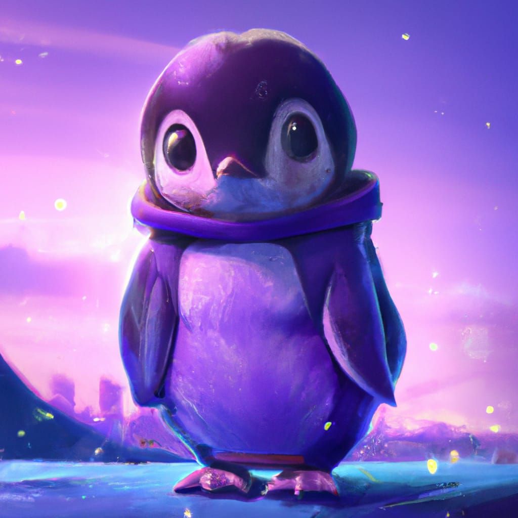 Cute purple penguin - AI Generated Artwork - NightCafe Creator