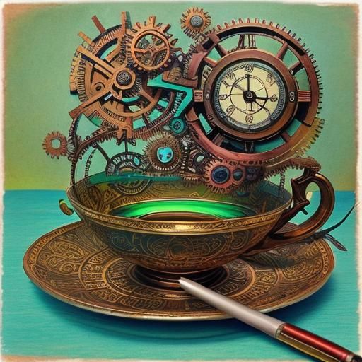 trees Vivid colors steampunk dreams gear dream  catchers, ge...