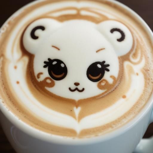 Chibi Face Latte Art