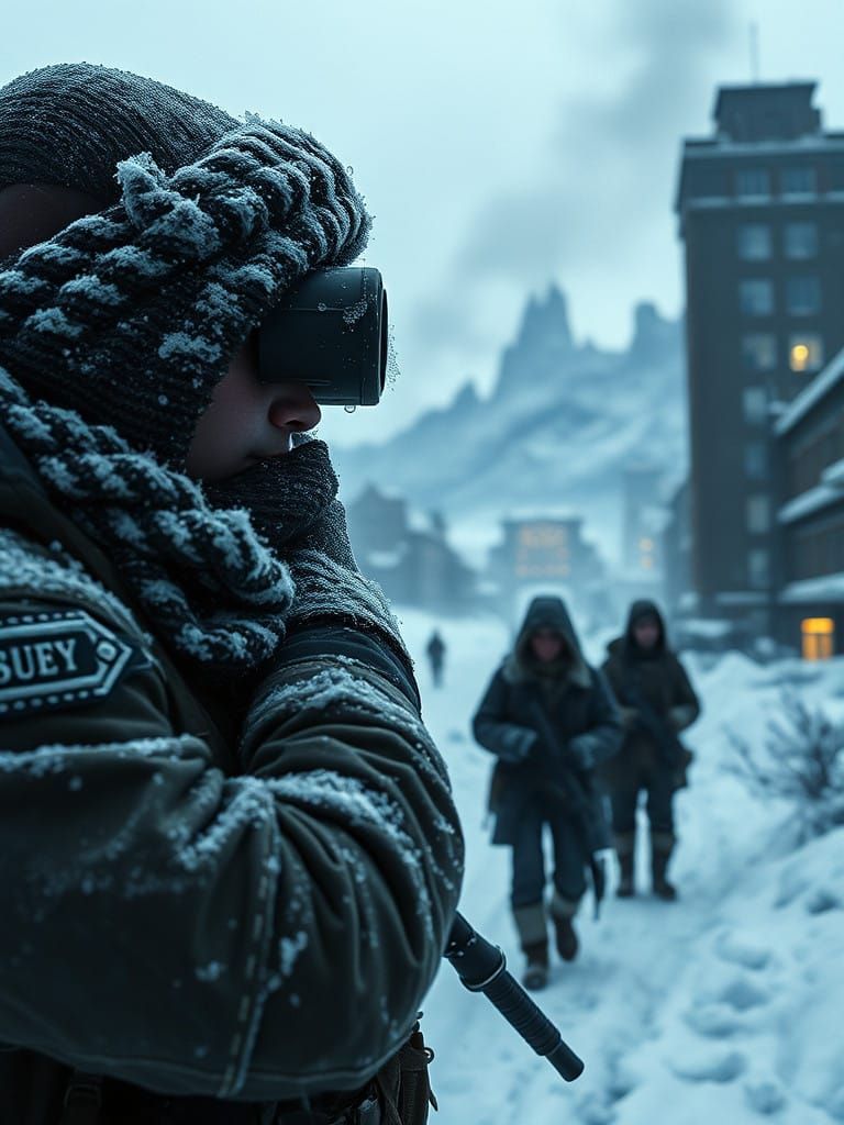 Battle-Hardened Rebel Sniper Scans Abandoned City Streets