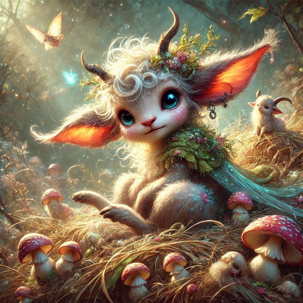 adorable fairy-tale fantasy creature portrait..
