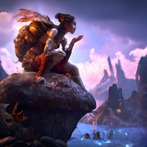 a siren sitting on a rock, calling ships to their doom 3