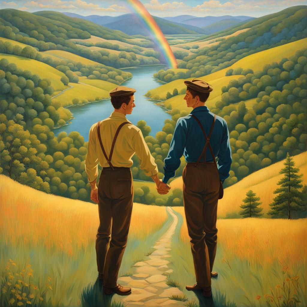 At the End of the Rainbow (Magical Realist Landscape)