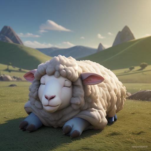 chipped sleeping sheep