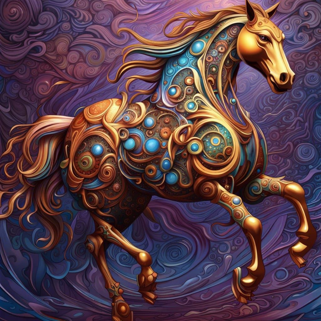 Adorable robotic Horse - AI Generated Artwork - NightCafe Creator