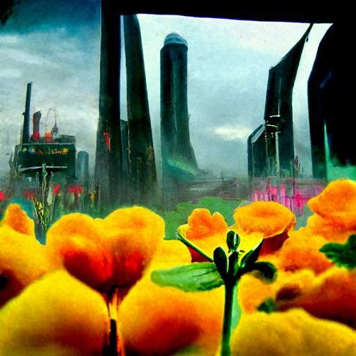 Secret flower garden detailed matte painting cyberpunk 2099 ...