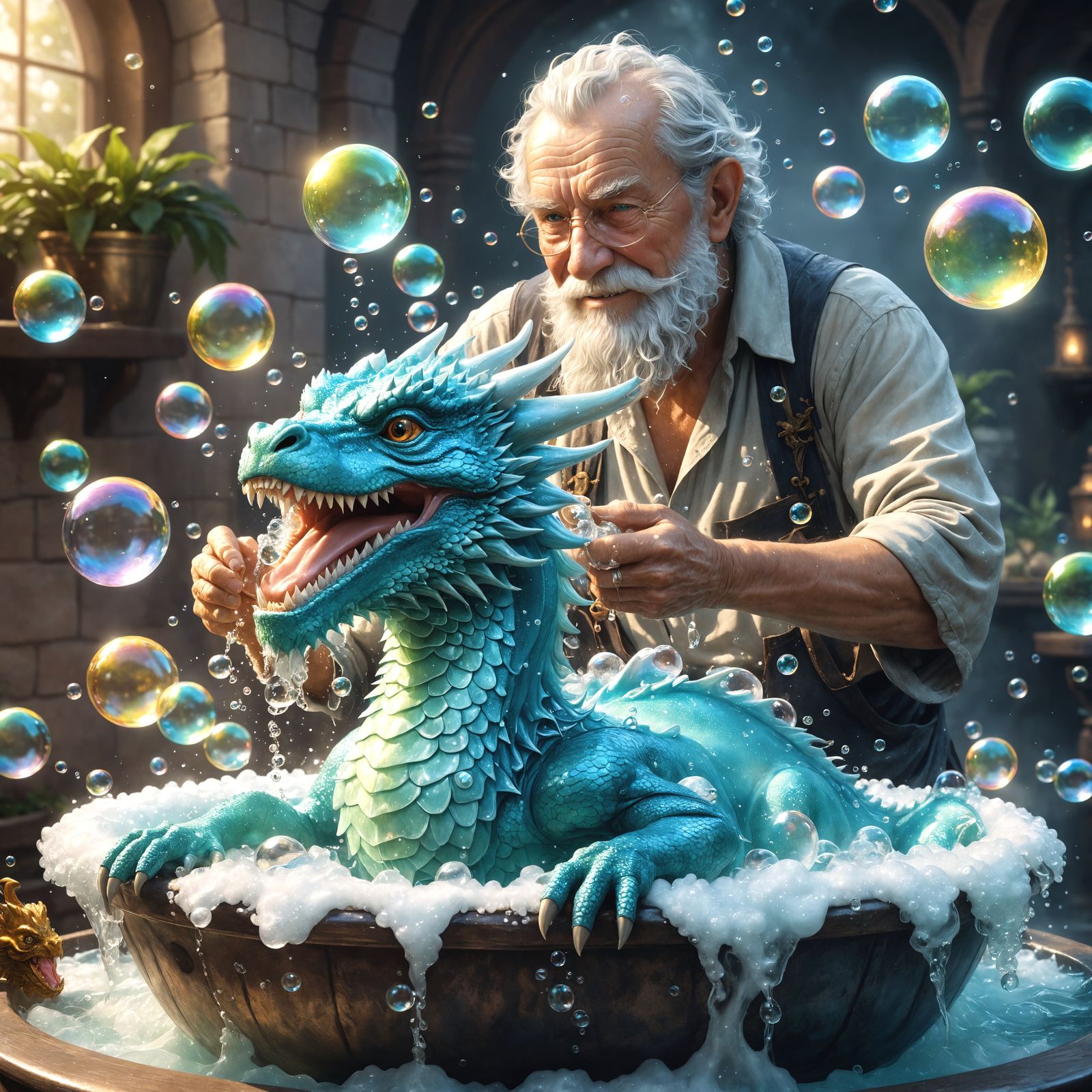 A grooming and bathing business for baby dragons  by @NoBluffs