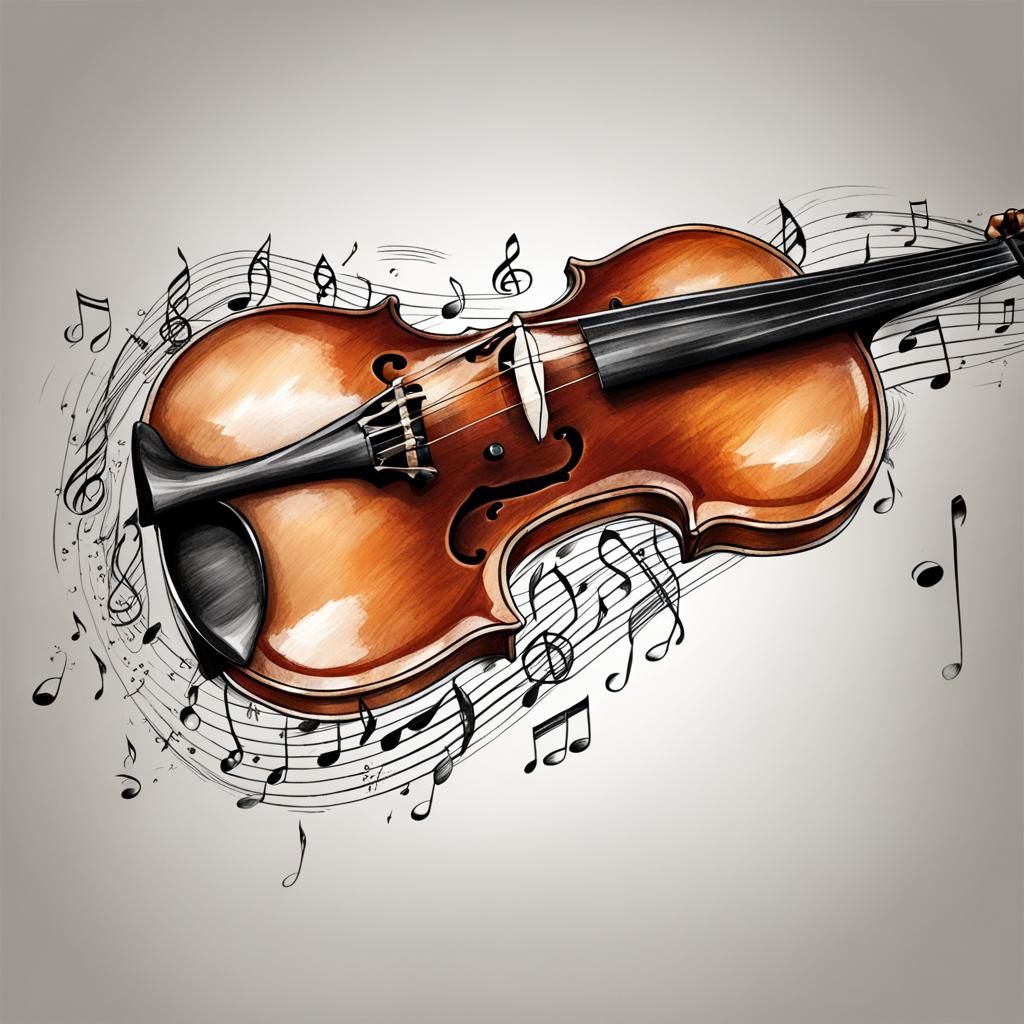sketch of violin