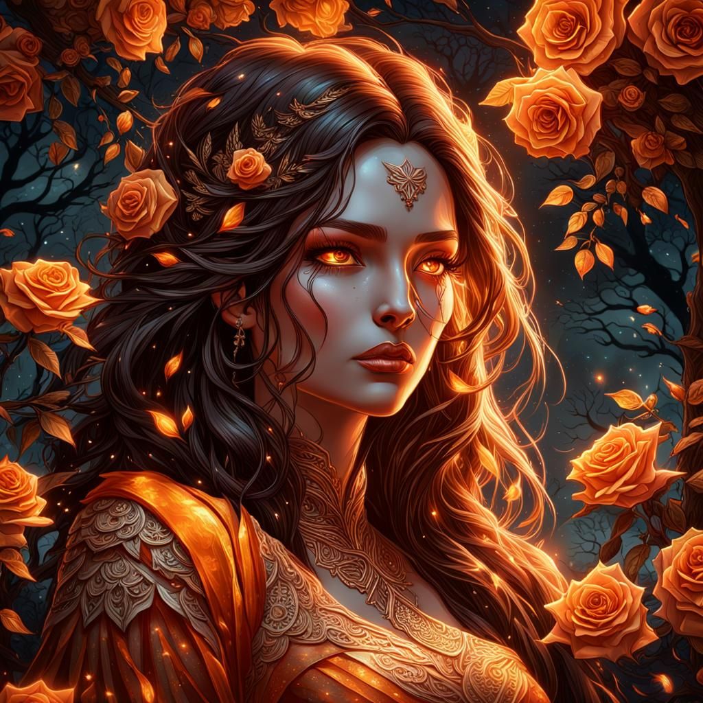 orange roses AI Generated Artwork NightCafe Creator