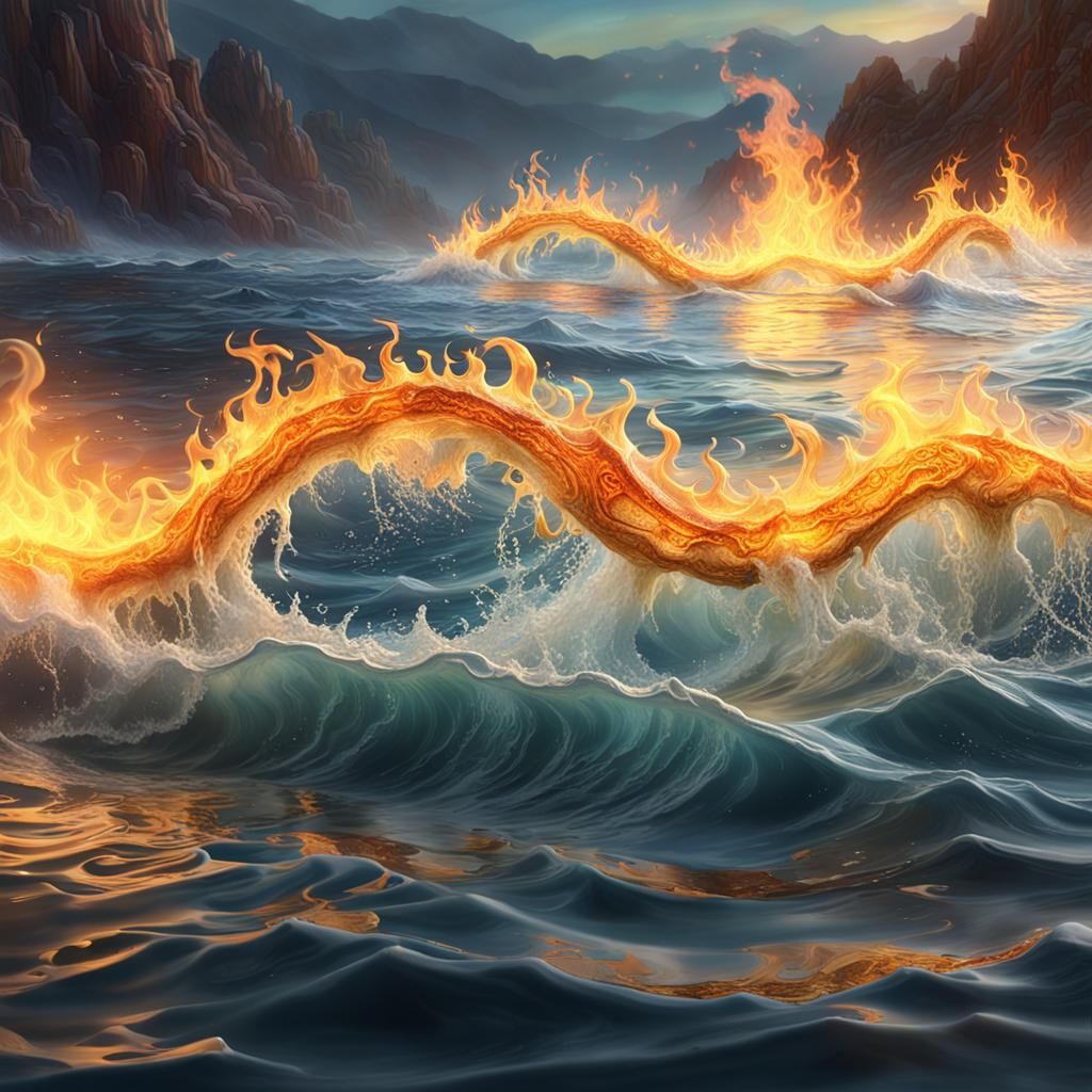 Shabbat Shalom in Fire and Water Watercolor