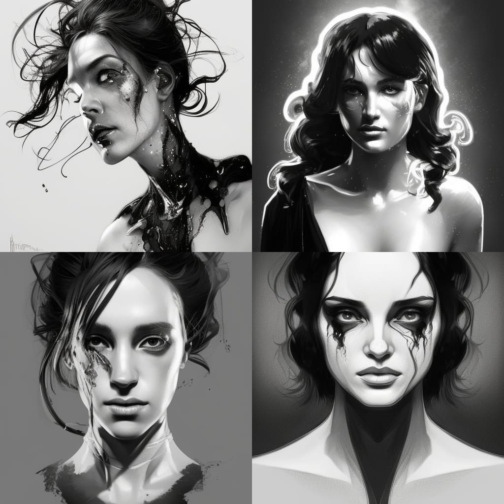 , black and white,