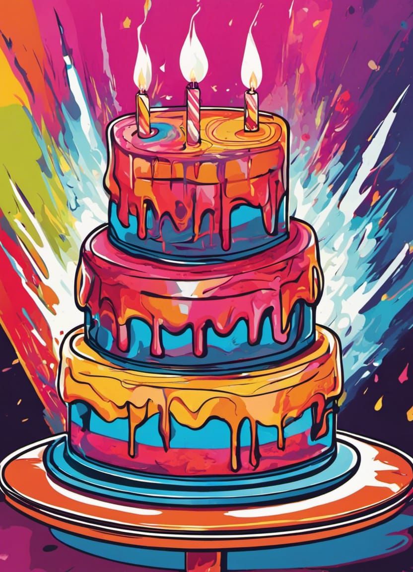 Rainbow Paint Drip Cake | Art birthday cake, Art party cakes, Drip cakes