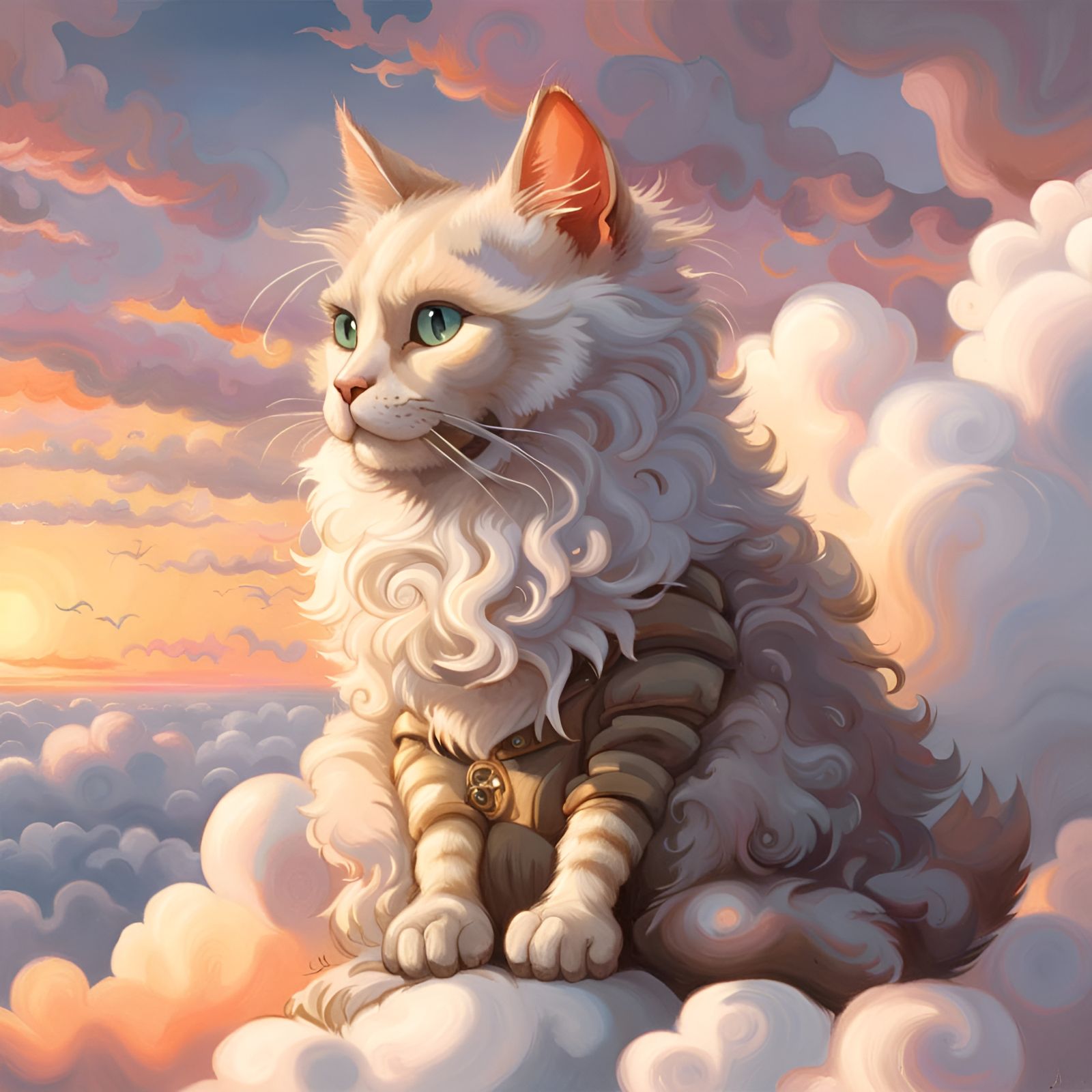 Cat on Clouds  by @Slovenka