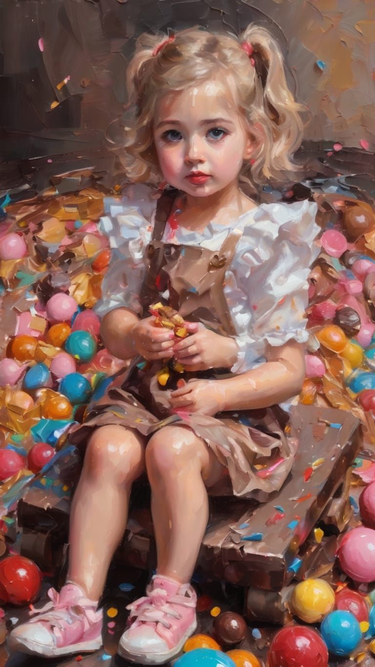 A Cute baby girl in a world of Chocolates and Lollipops