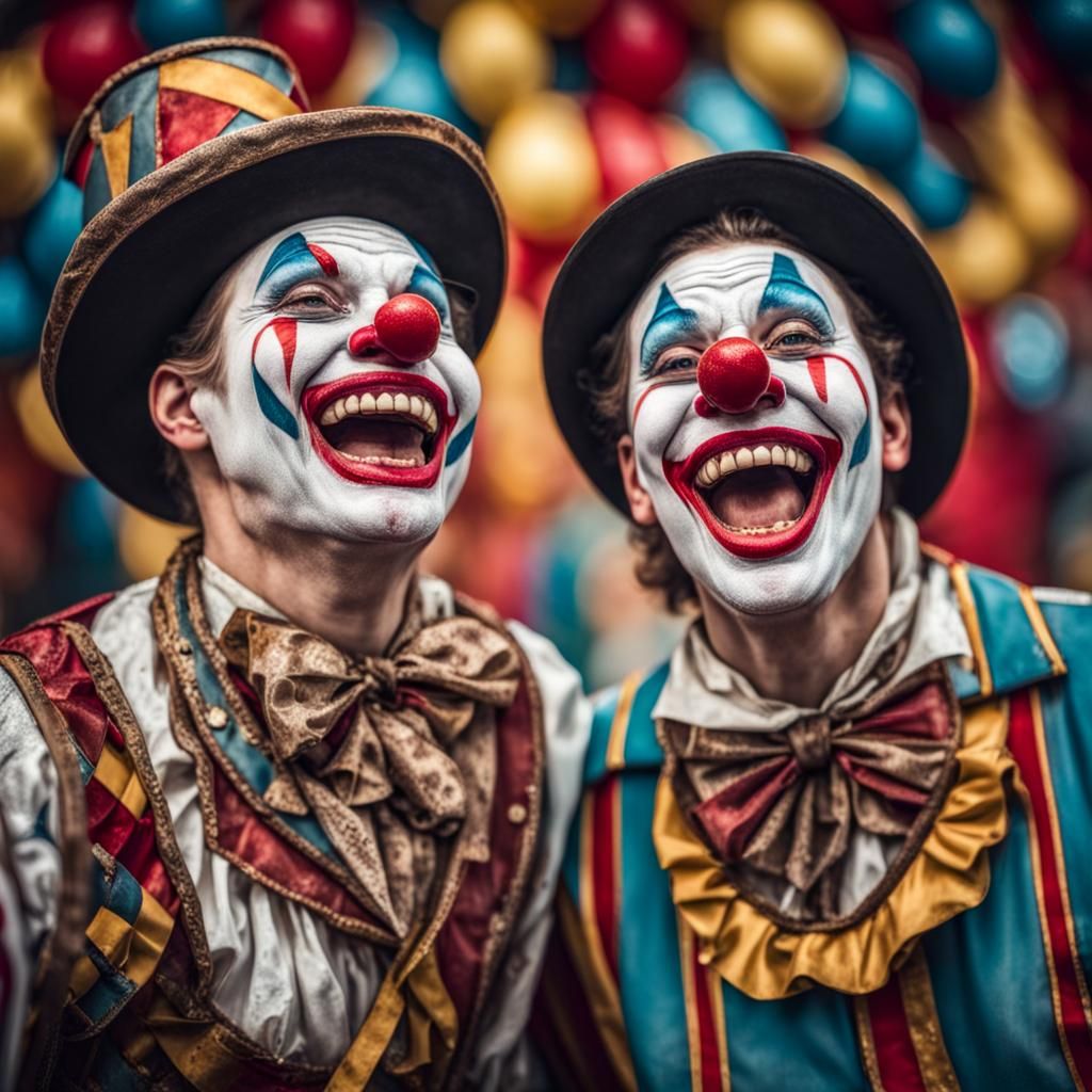 Laughing Clowns - AI Generated Artwork - NightCafe Creator