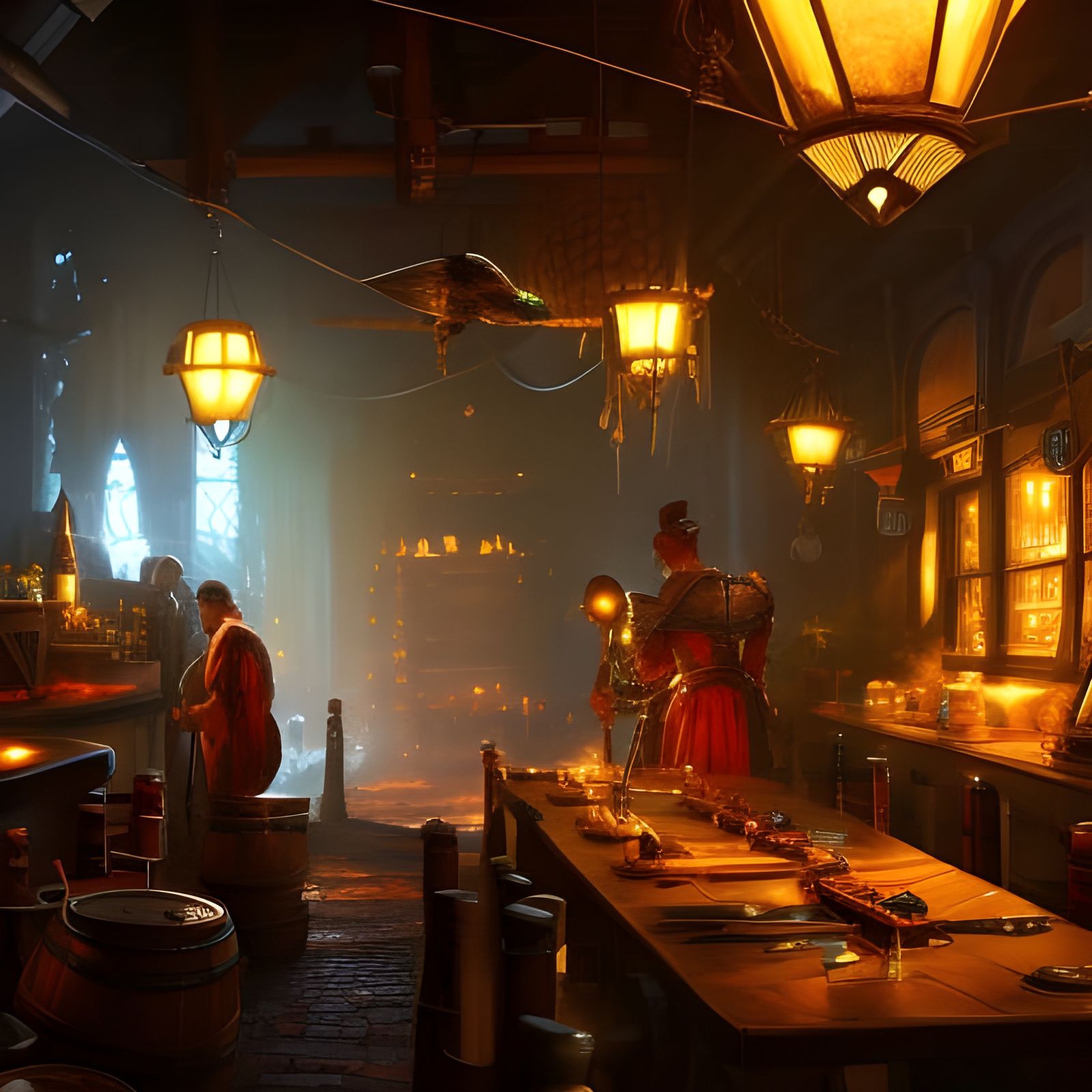 Inside the Tavern - AI Generated Artwork - NightCafe Creator