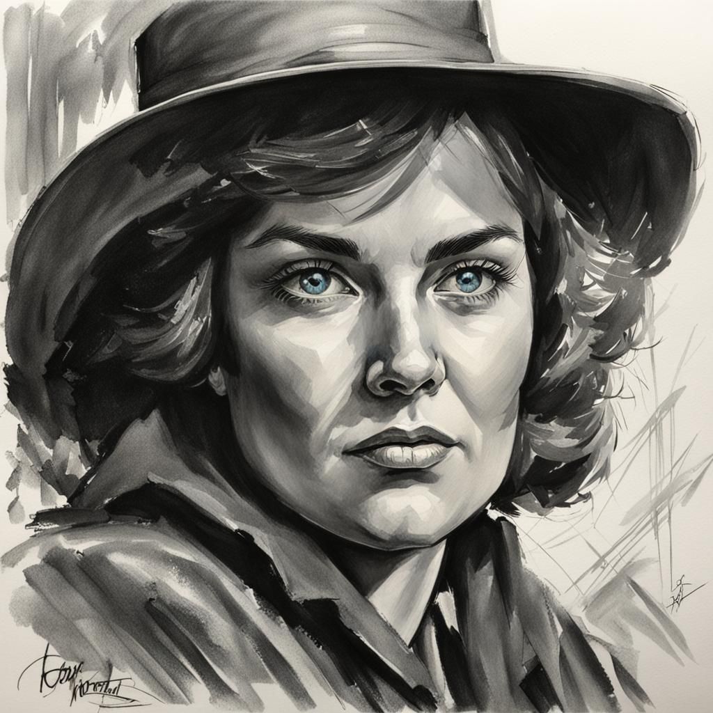 Woman portrait inspired by Earl Norem