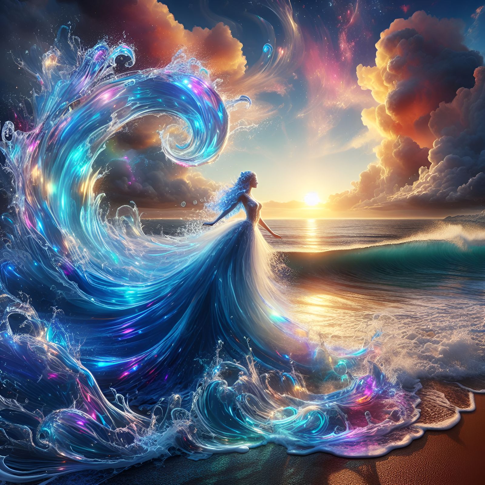 Ocean wave dress VIII