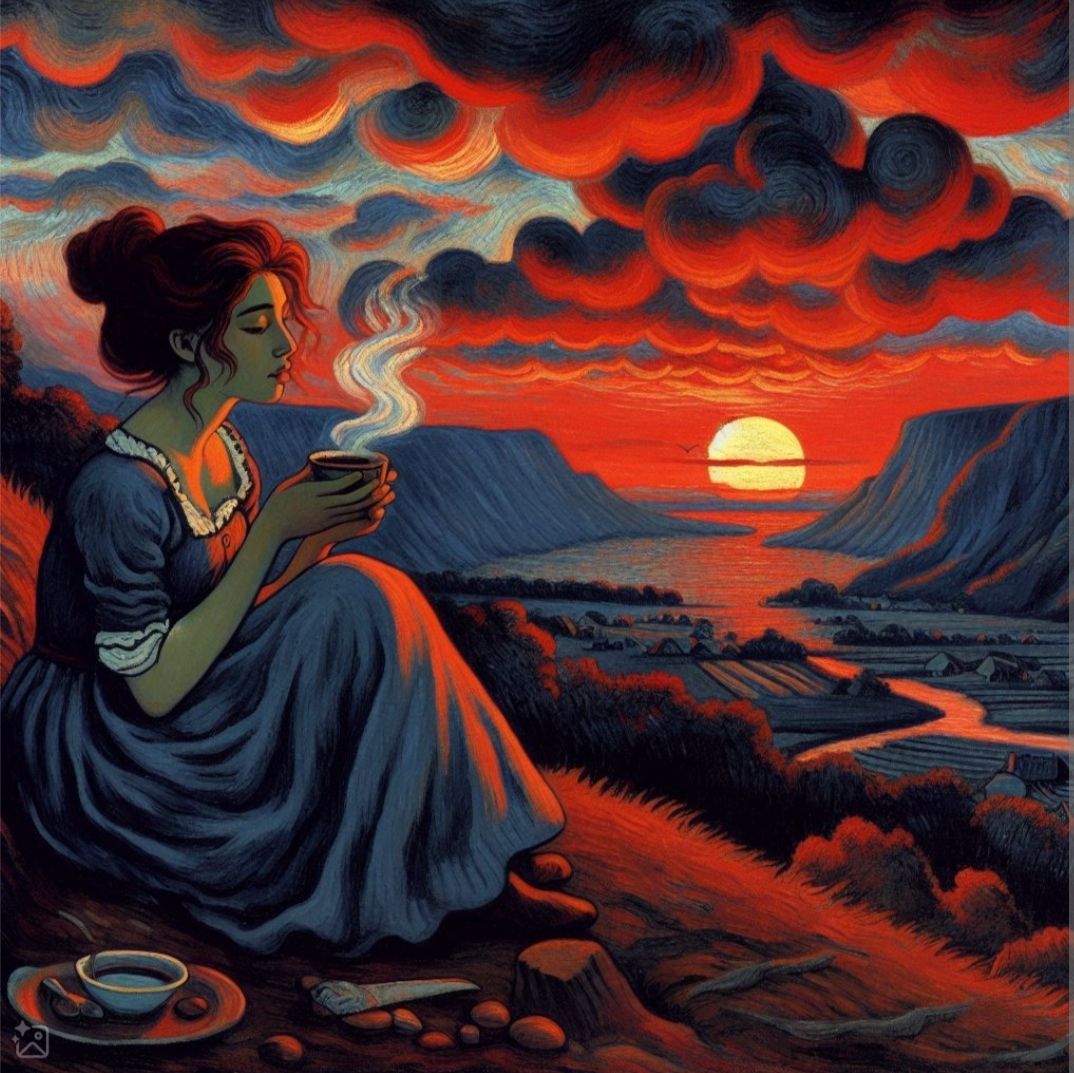 Sipping hot chocolate