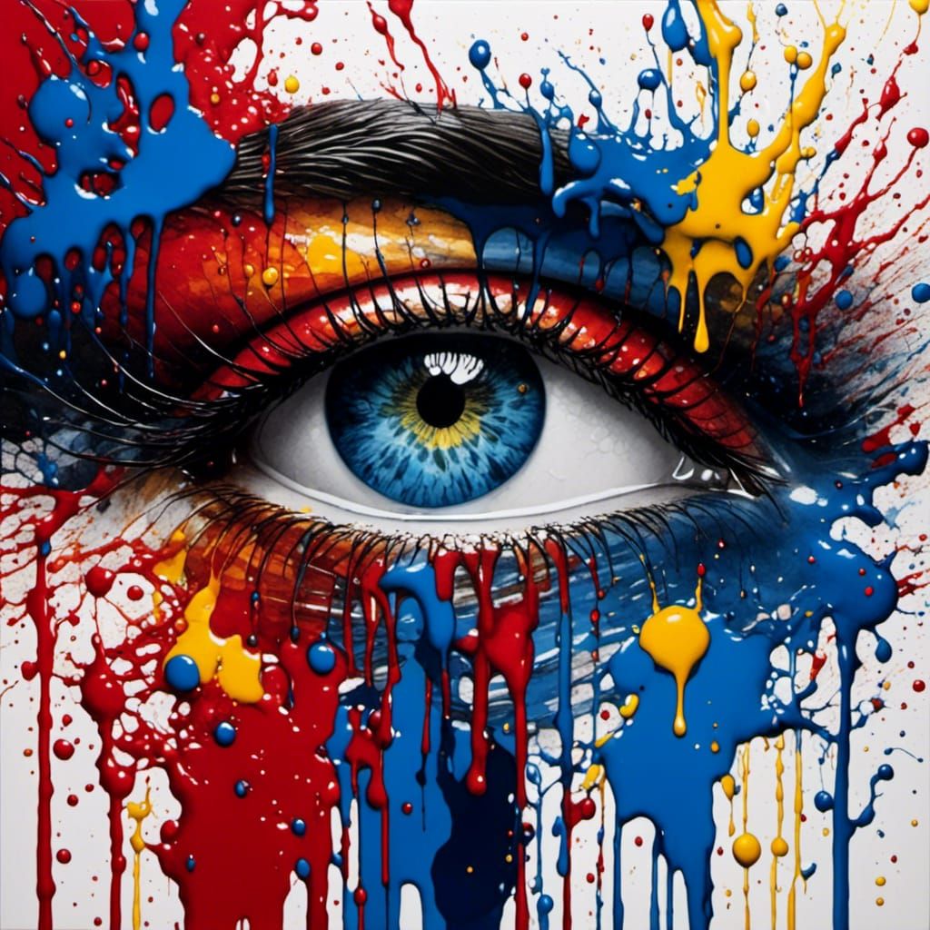 <lora:InkSplashStyle:1.0> blue eye 