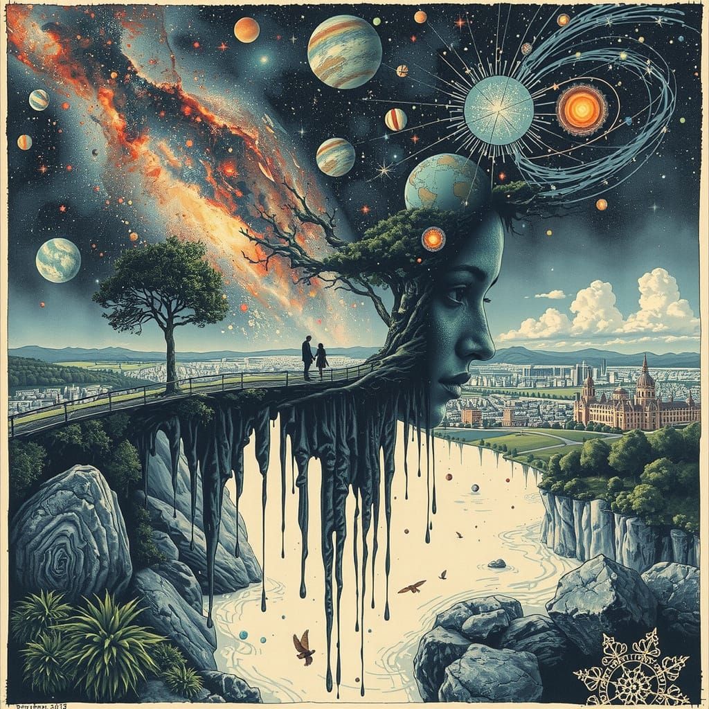 Double exposure, dual exposure!! 4 strips, 4 scenes interlinking :: Front view :: The beautiful galaxy ...  by @JBWillers