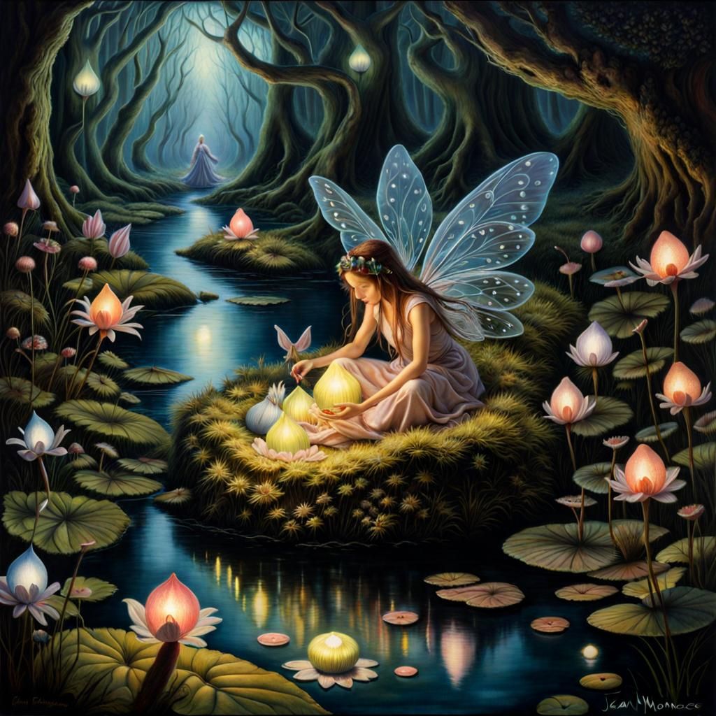 Collecting Fairy Pods - AI Generated Artwork - NightCafe Creator