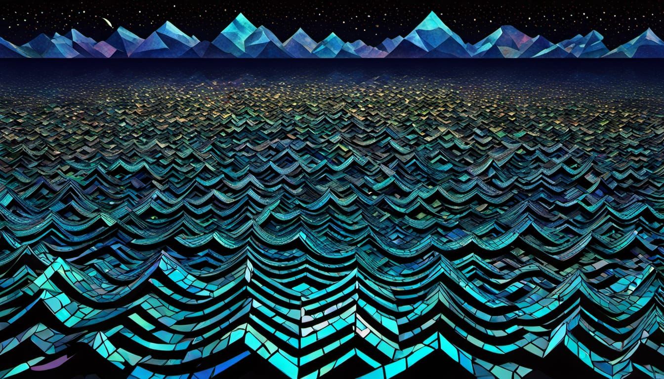tessellation nightscape Geometric symphonic dreamscape