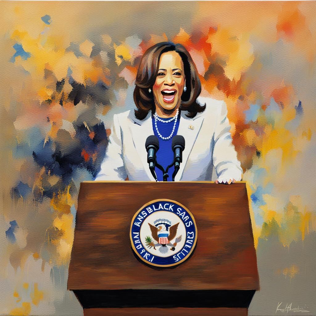 An impressionist paint of Kamala Harris