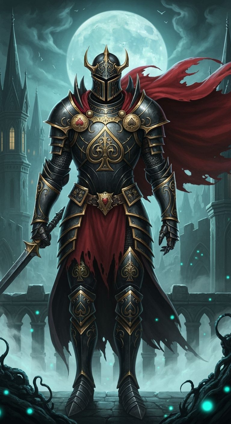 A dark knight illustrated as Jack of Spades theme (06)