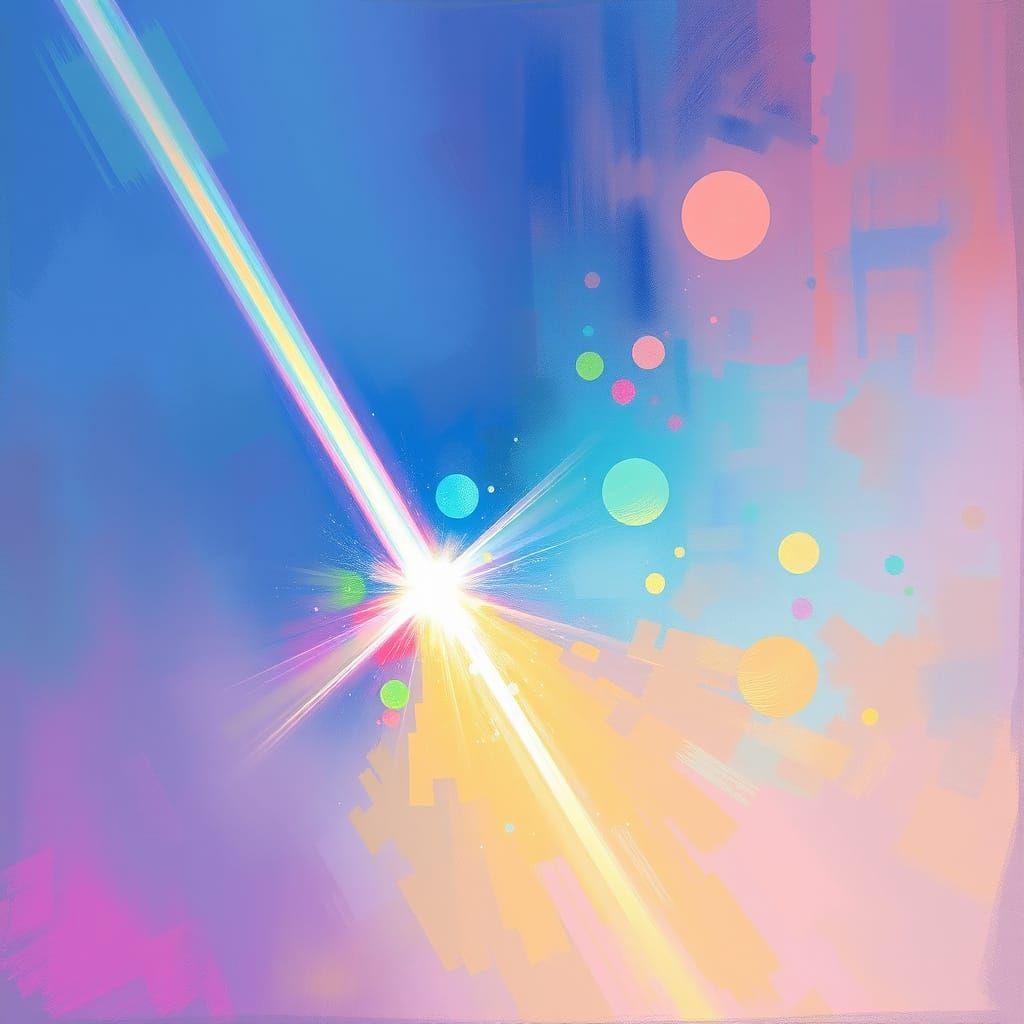 Prism Refracting Light in Impressionistic Style