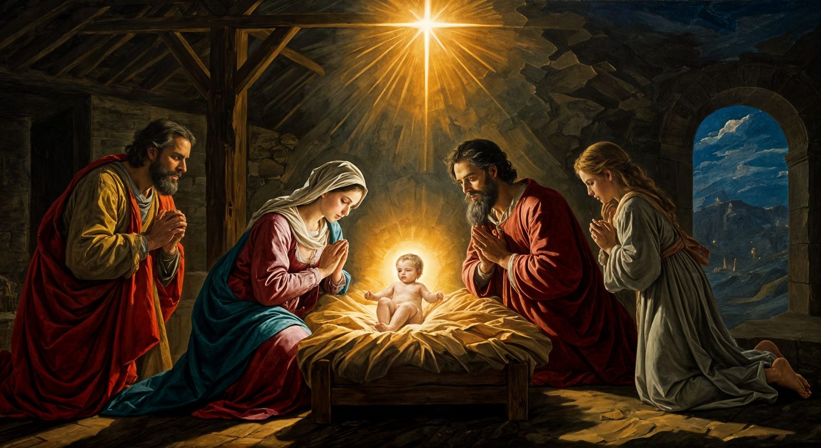 The birth of Jesus  by @Samit Digital Art