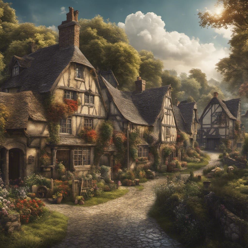 English village IV - AI Generated Artwork - NightCafe Creator