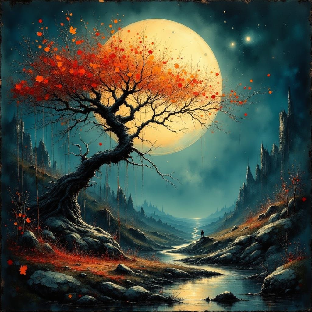 Moonrise over the Valley  by @undefined