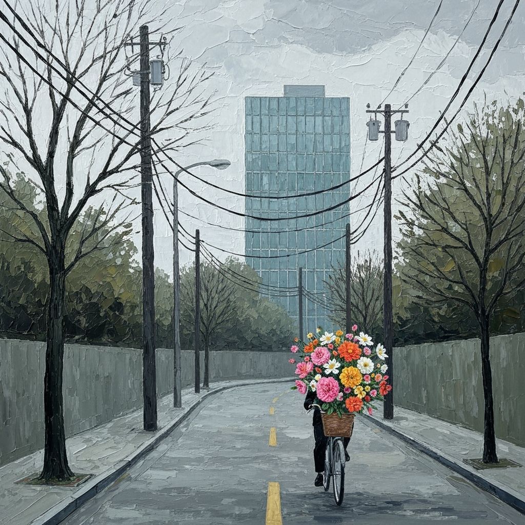 a pine forest hidden beneath morning fog, a rustic wooden fence and rolling hills fade into the darkness, painted in rich, muted tones remin... - Start Image 1