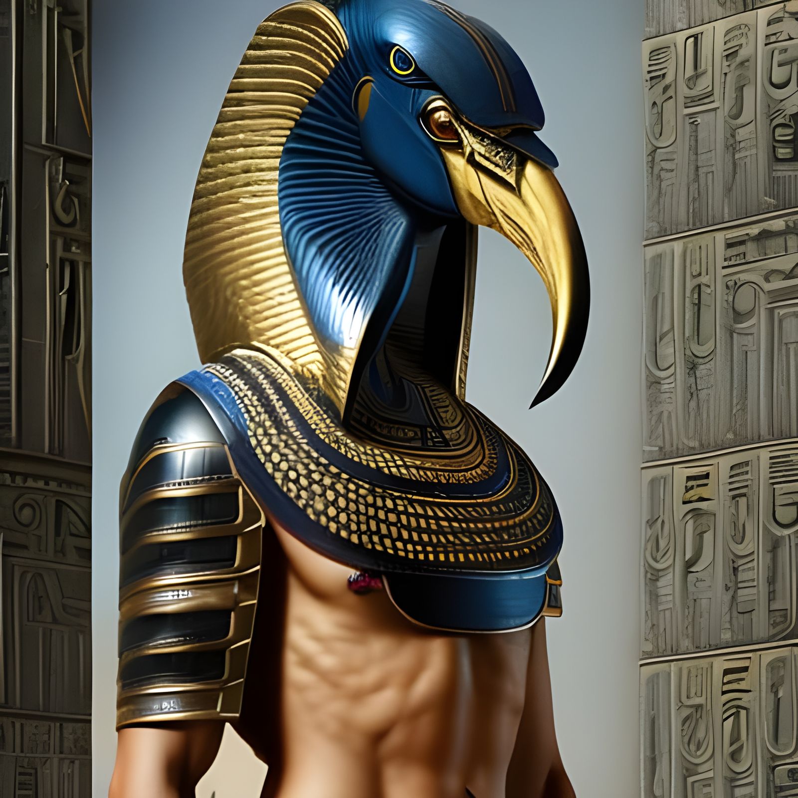 insanely detailed portrait the egyptian male god thoth!!!! :: black ...