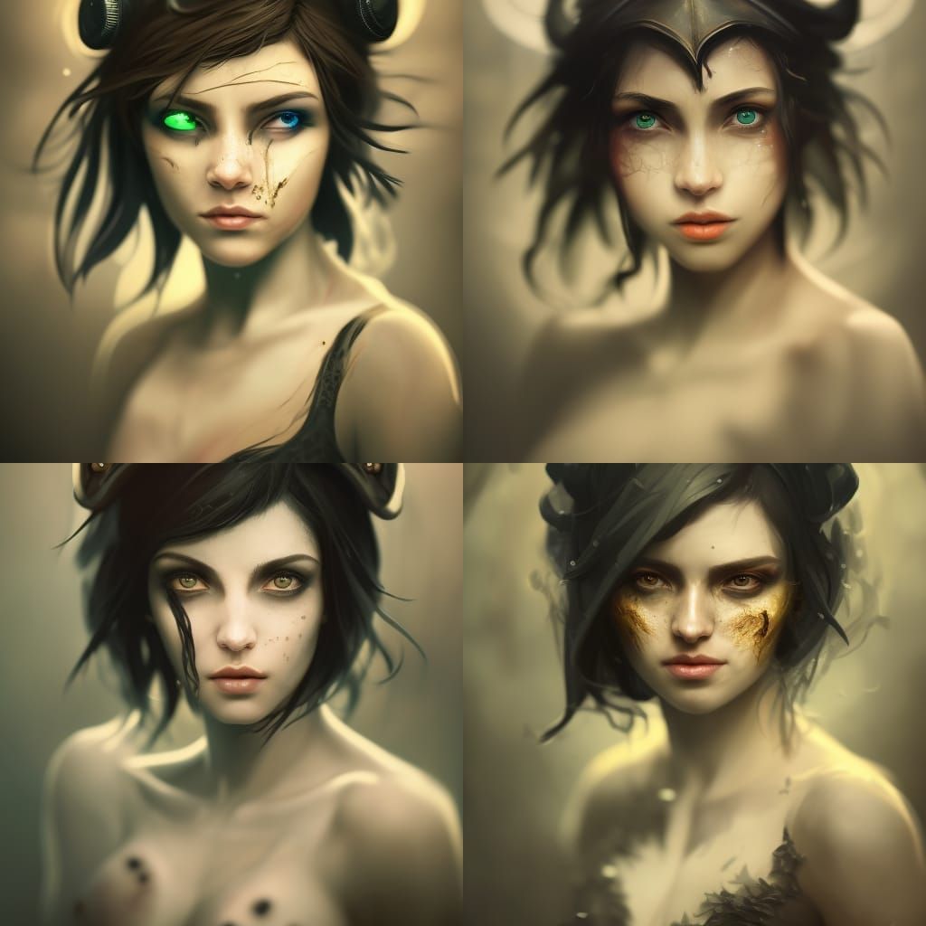 Hyper detailed, realistic, 8k, a beautiful woman with black ...