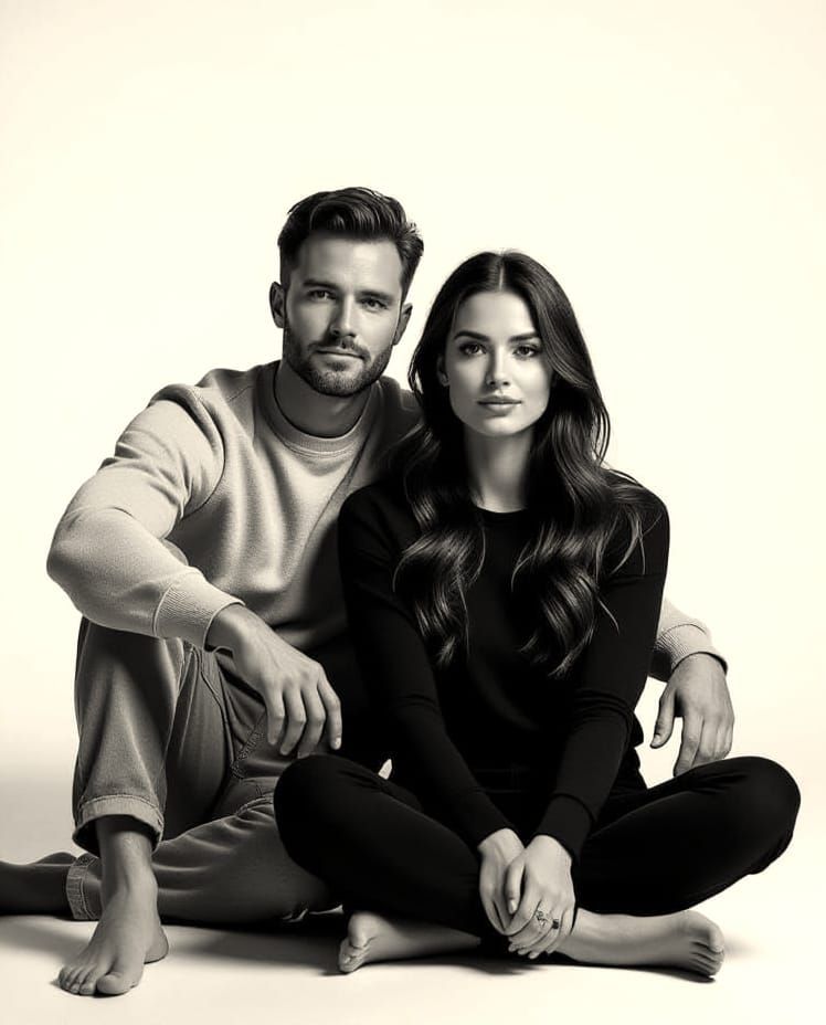 Intimate Black and White Couple Portrait