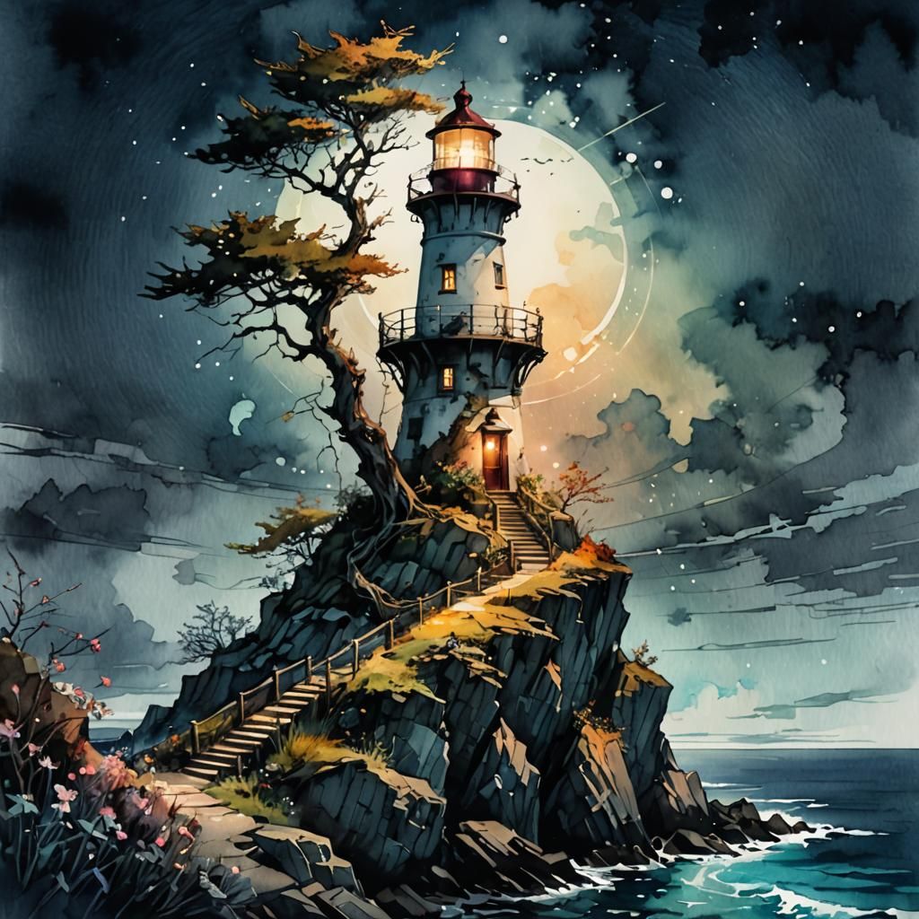 Edge of the World Lighthouse  by @Sherkhal