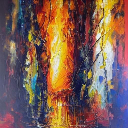 Intense Oil Painting with Impasto Brushstrokes