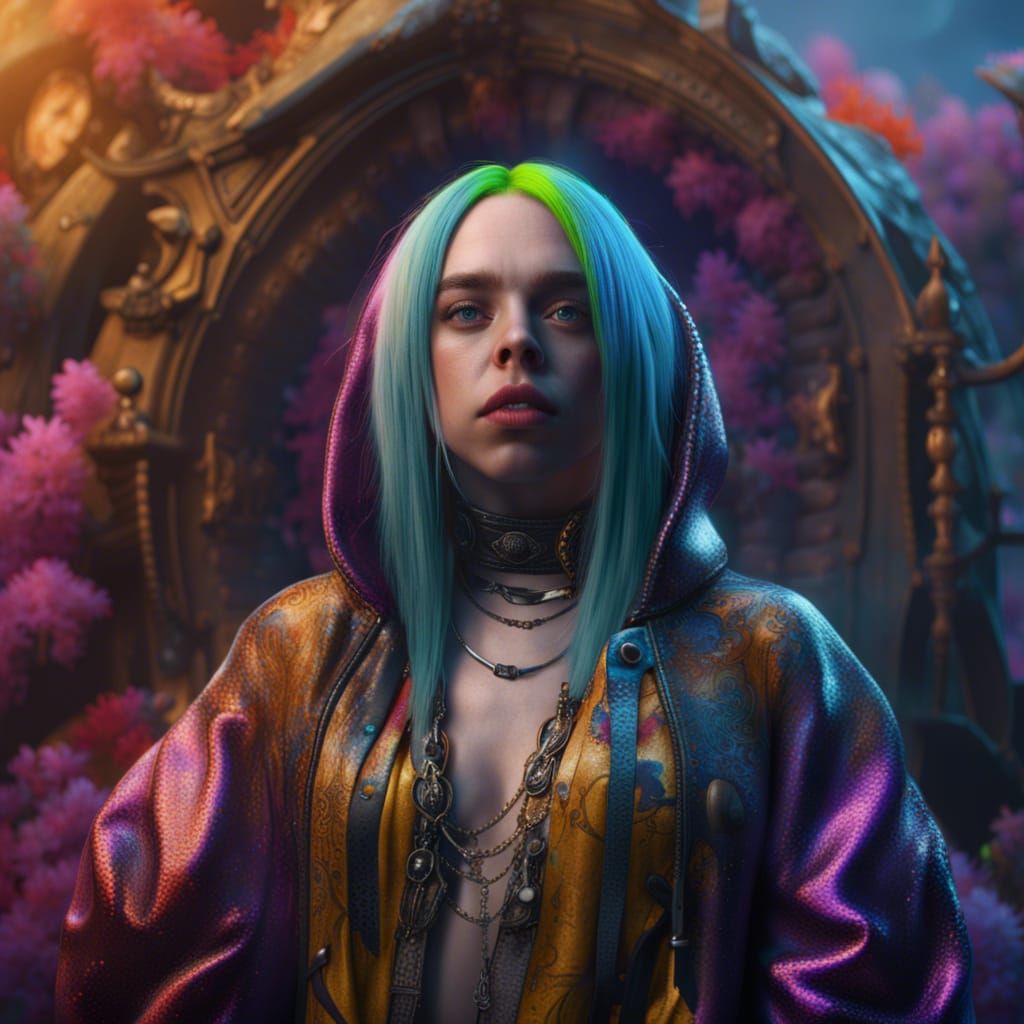 Billie eilish modeling beautiful hot body - AI Generated Artwork ...