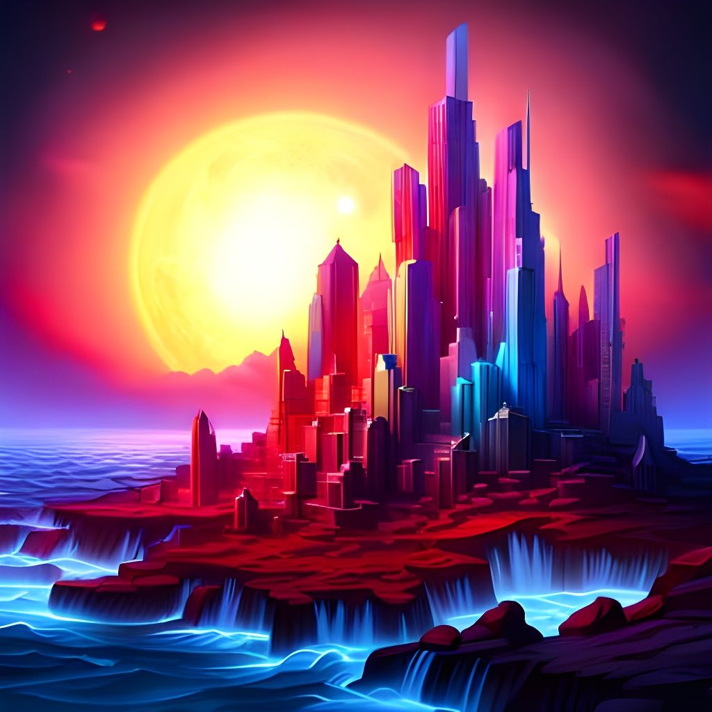 Neon glowing Crystal steampunk rose bioluminescent neon light rays