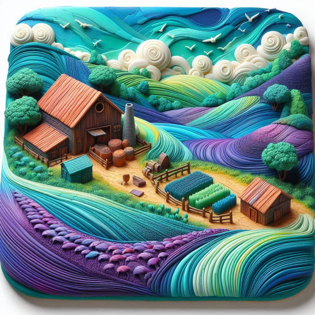 Turquiose and purple farmville