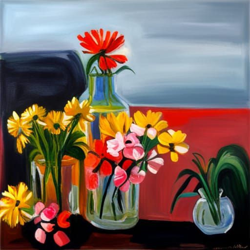 flowers acrilic jars