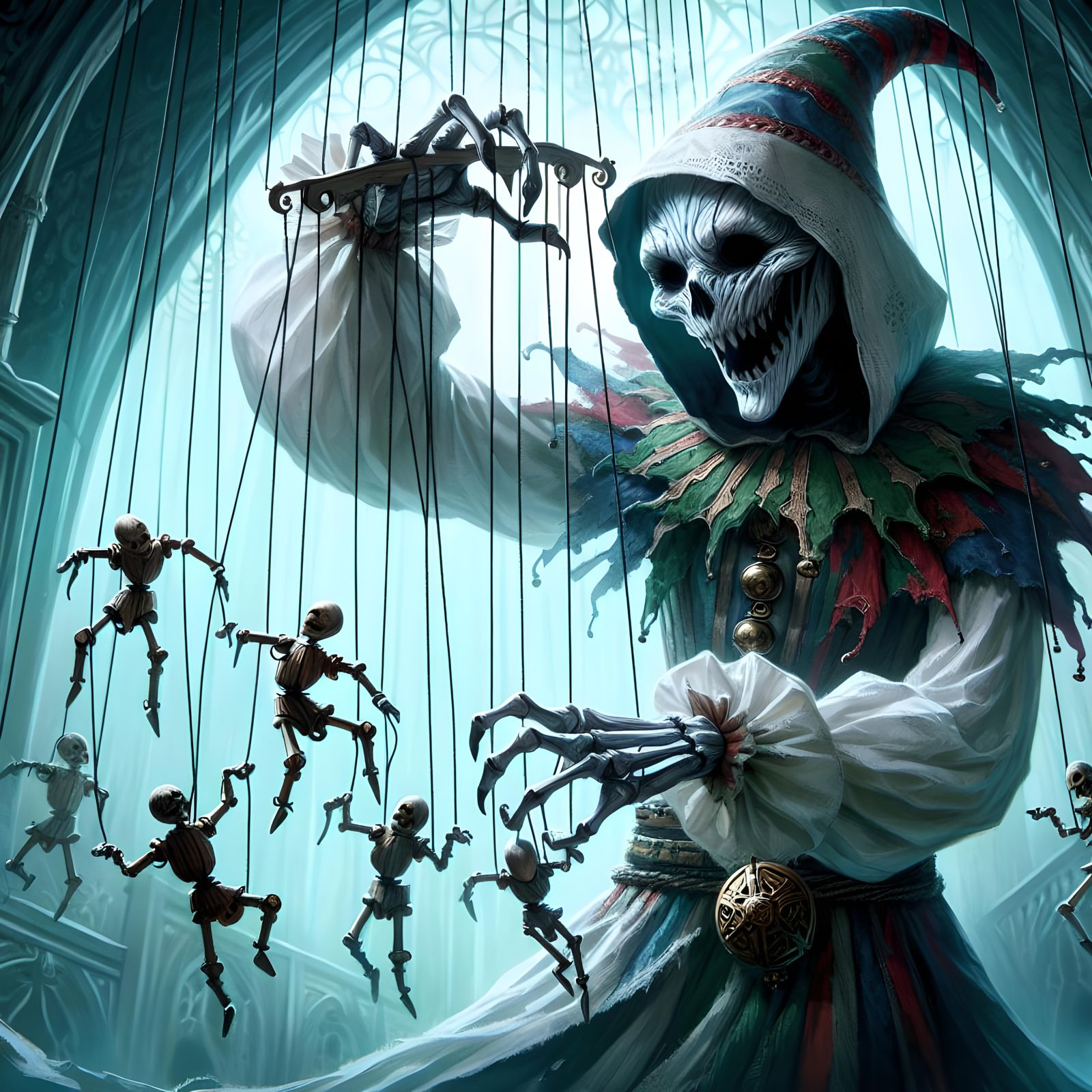 "He Smiles As The Puppets Dance" Phantom Jester with Loot. Phanton Jester Does Not Play but gently pulls ...  by @Bill Wallace