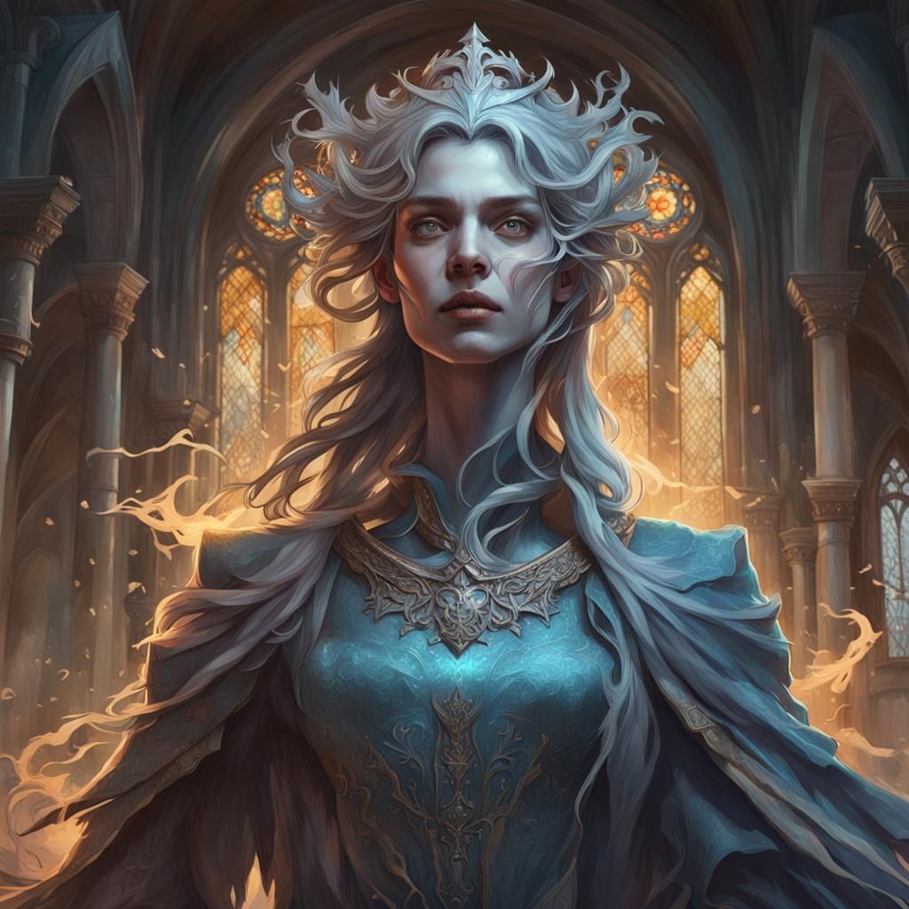 banshee ghost like medieval head and shoulders portrait, 8k ...