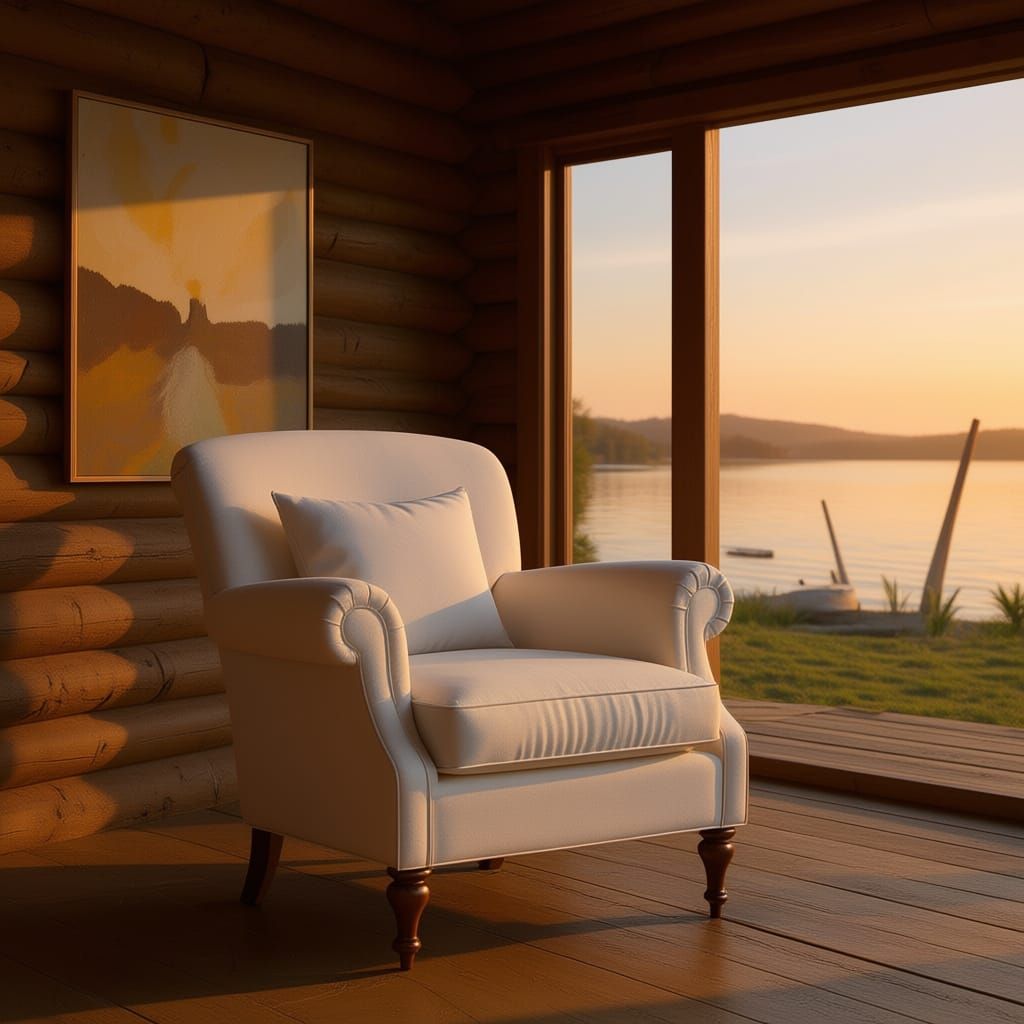 Serene White Armchair in Minimalist Room
