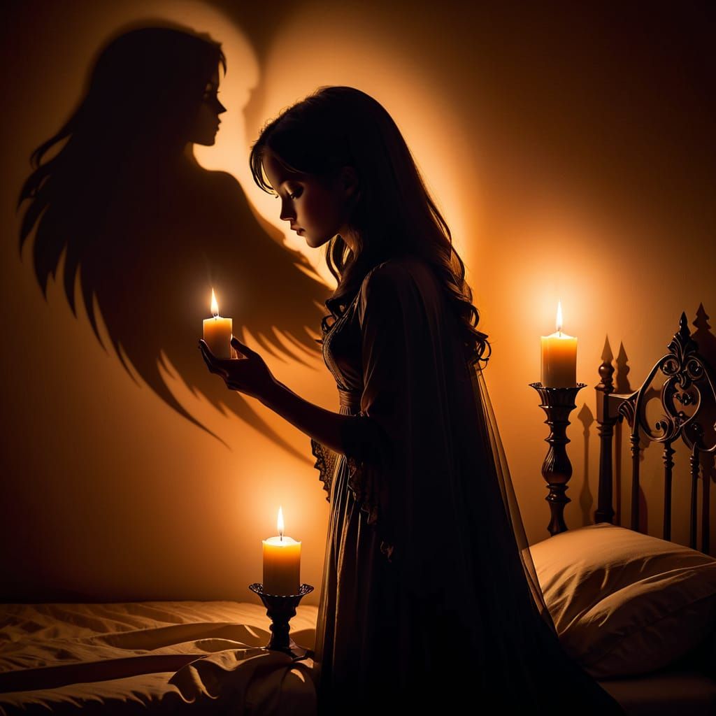 Shadow play of candlelit