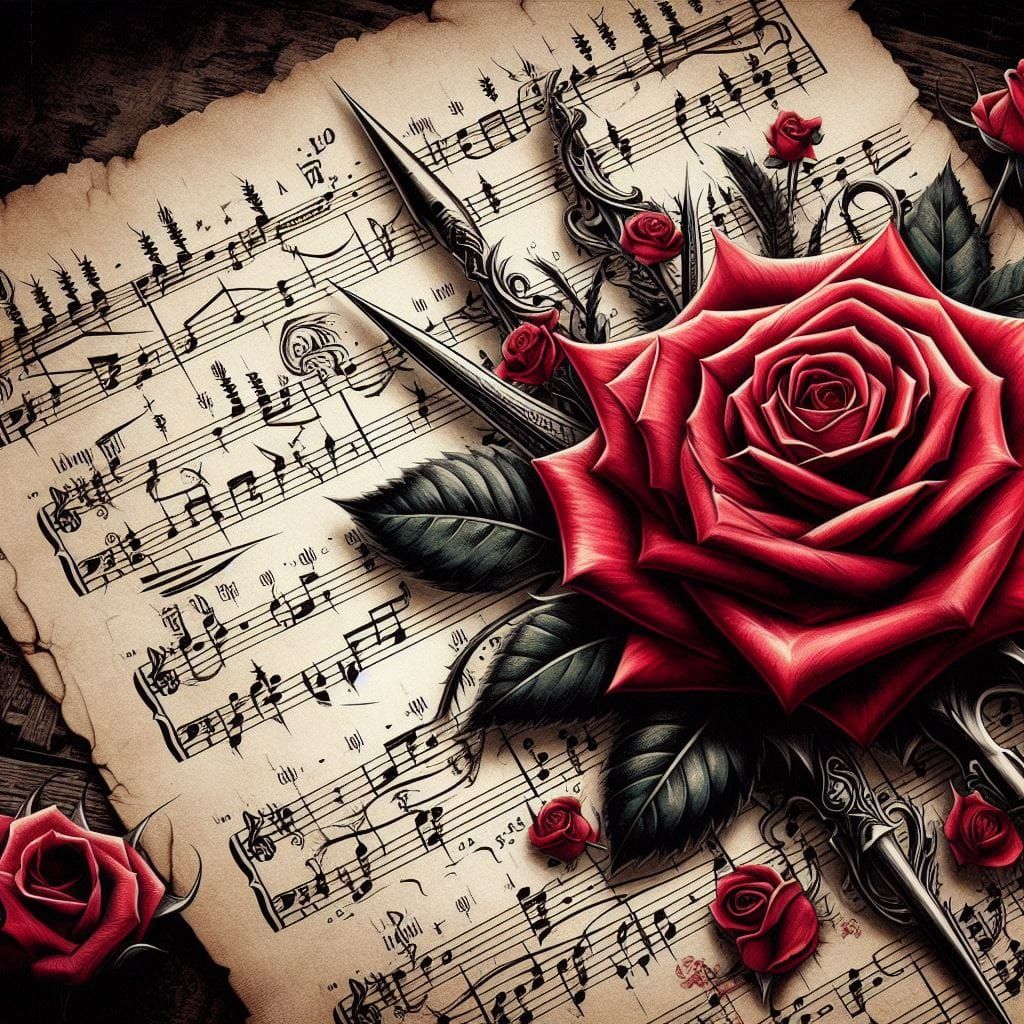 In the garden of creativity, the melody of a rose dances across the ...
