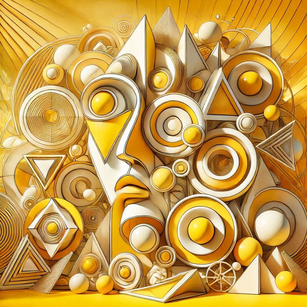 Yellow abstract face